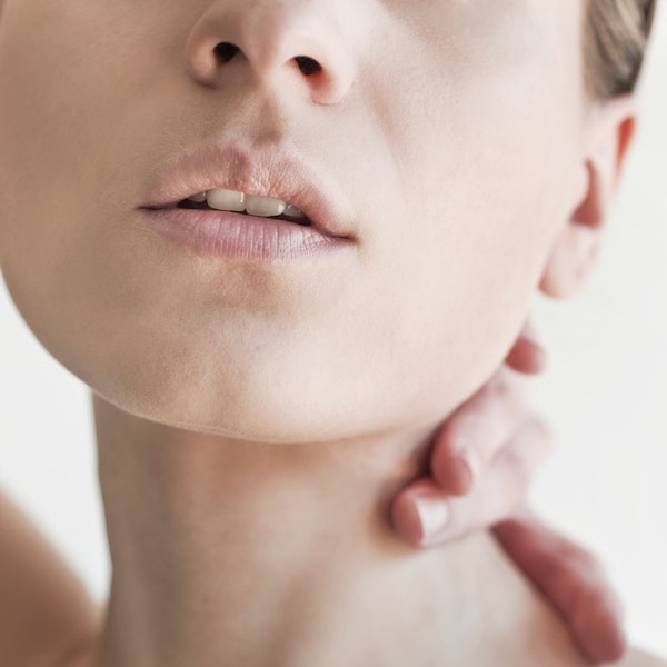 Closeup of woman's jaw