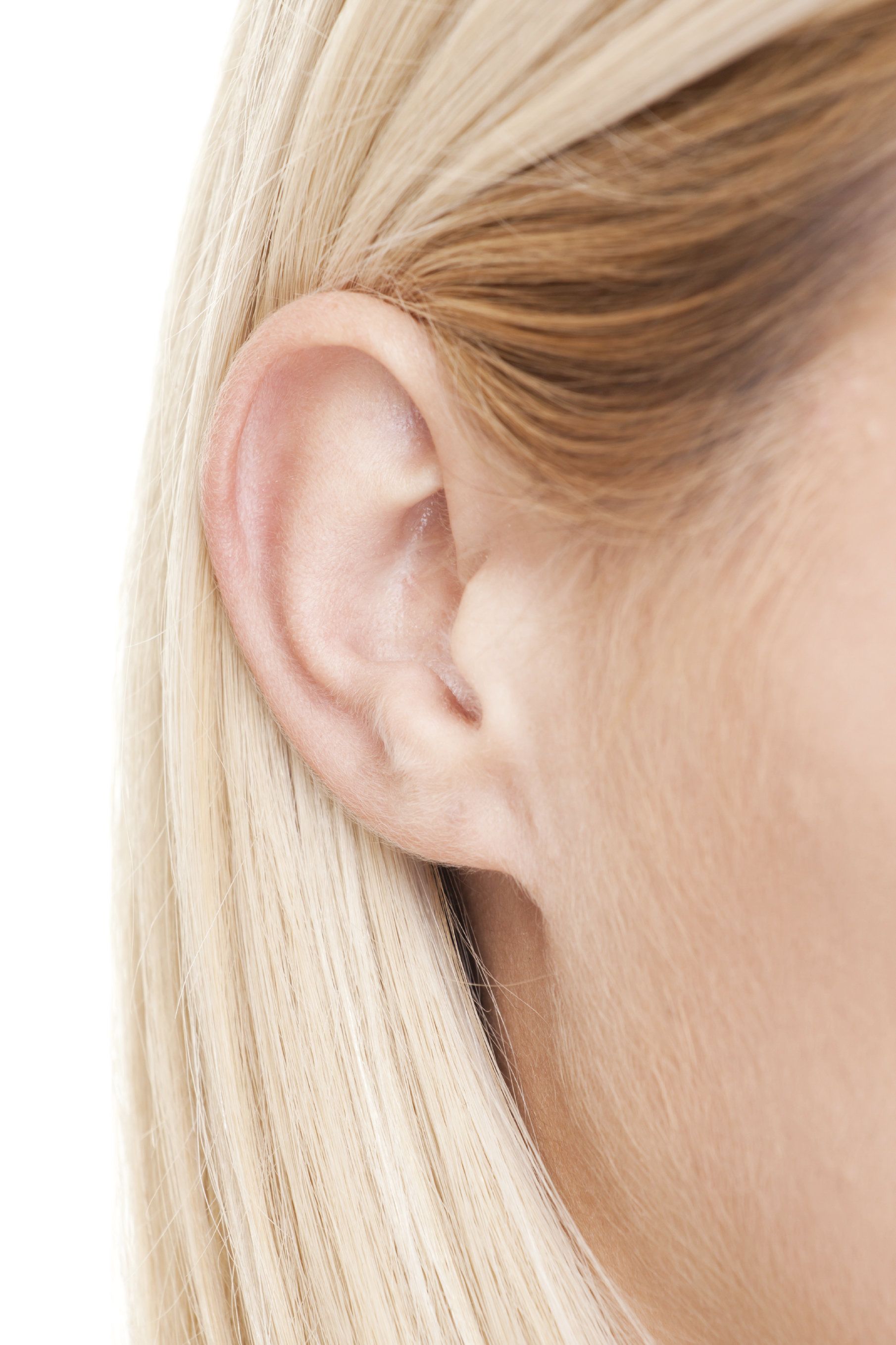 close-ip of woman's ear