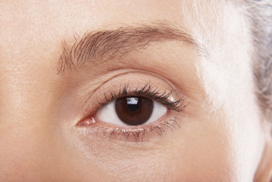 Close up of woman's brown eye