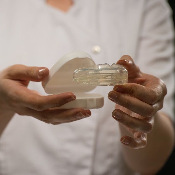 Woman with oral splint