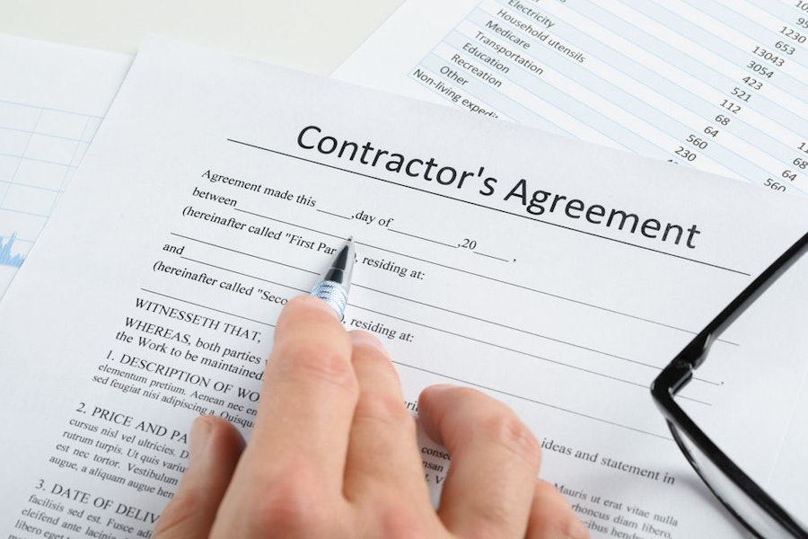 Document for contractor agreement