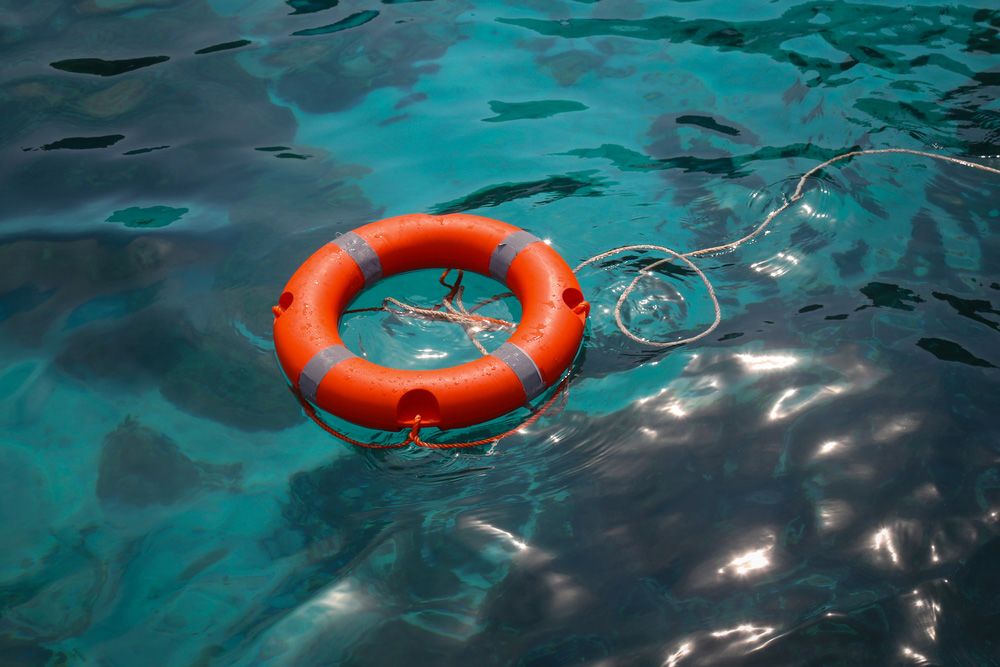 life preserver in the water