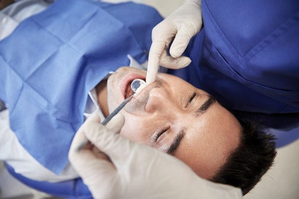 Man undergoing dental exam