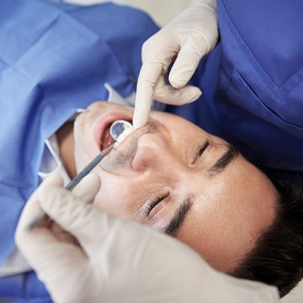 Man undergoing dental exam