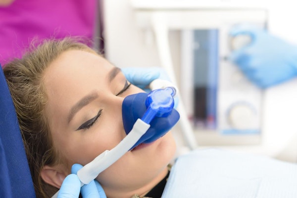 Woman under nitrous oxide