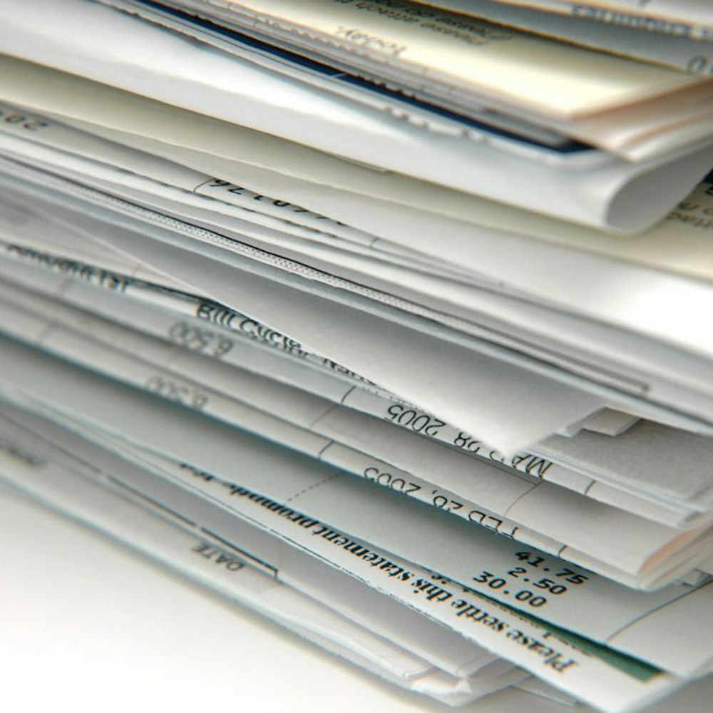 Stack of medical bills