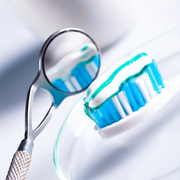 Dental mirror, toothbrush, and dental floss