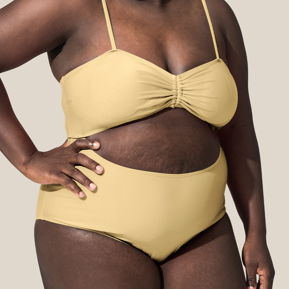 Woman wearing a yellow bikini