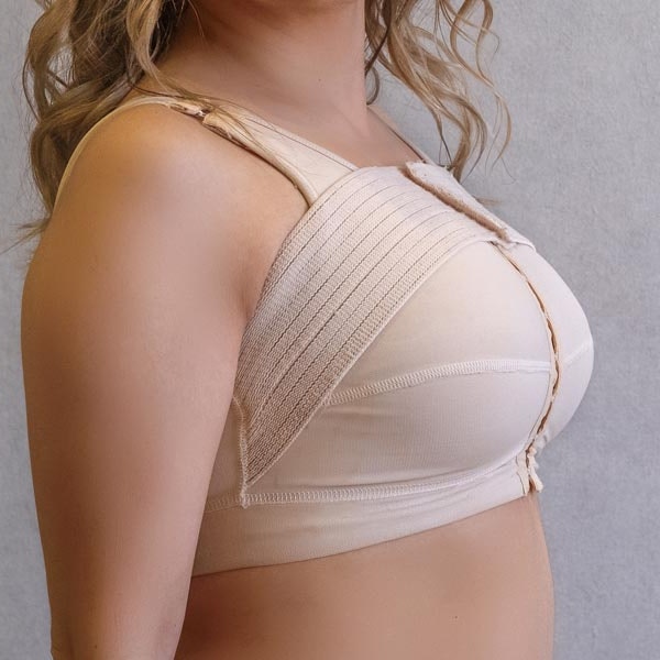 Woman recovering breasts