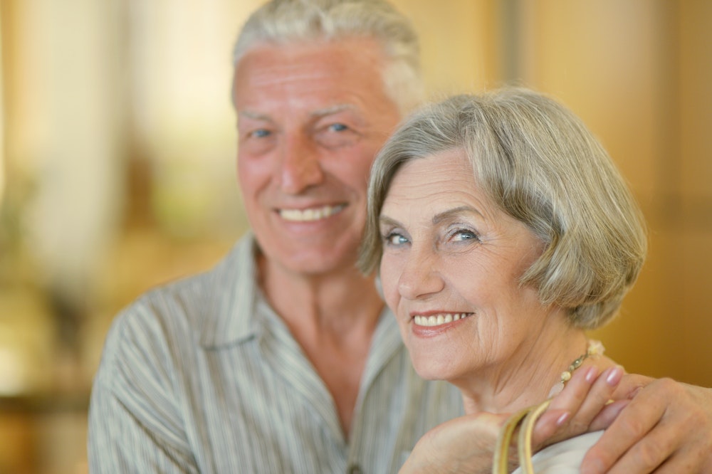 Smiling senior couple