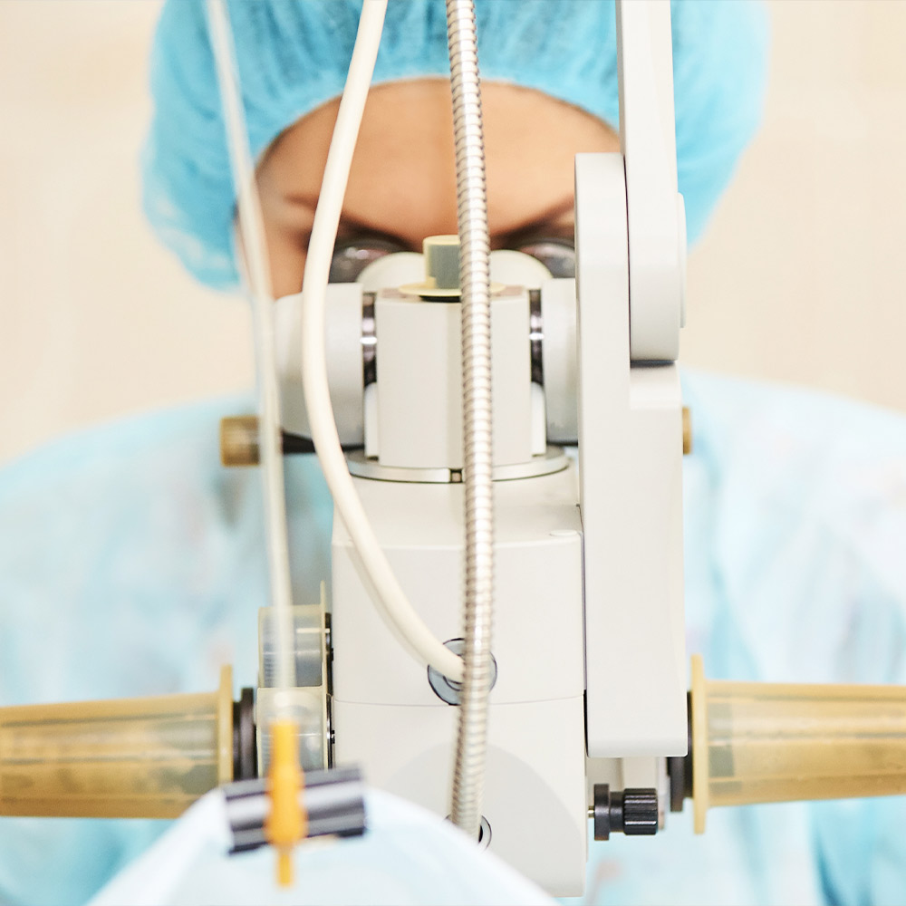 Surgeon using laser vision machine