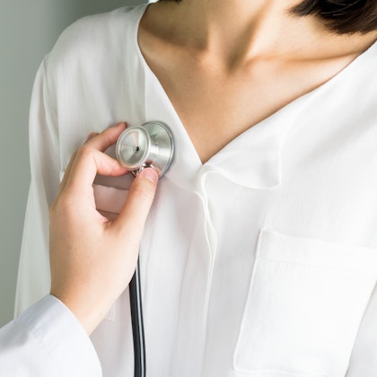 Patient with stethoscope