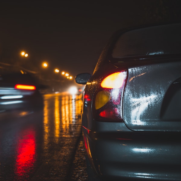 Car parked on the side of a tunnel after an accident