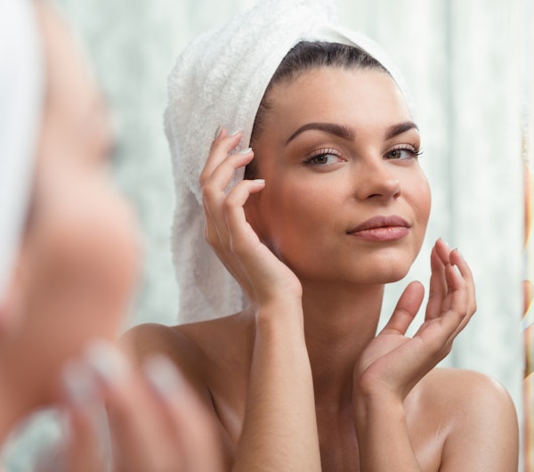 Woman doing skincare