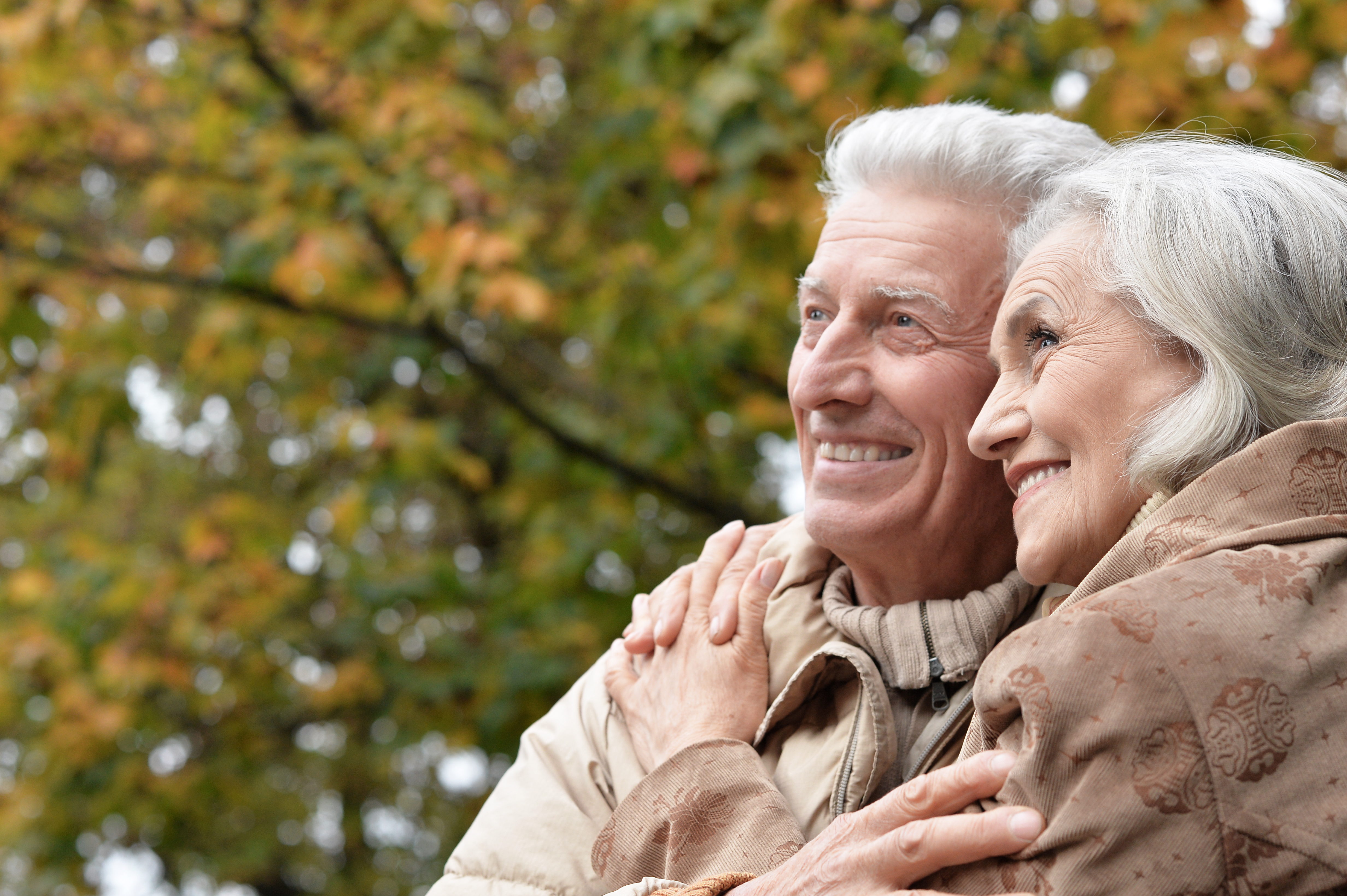 Smiling senior couple