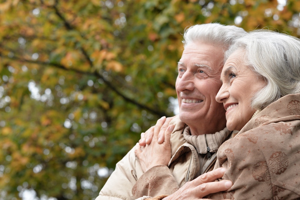 Smiling senior couple