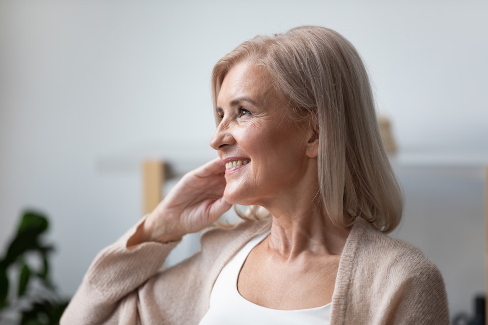 woman smiling at home