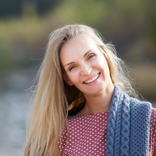 Lady smiling outdoors