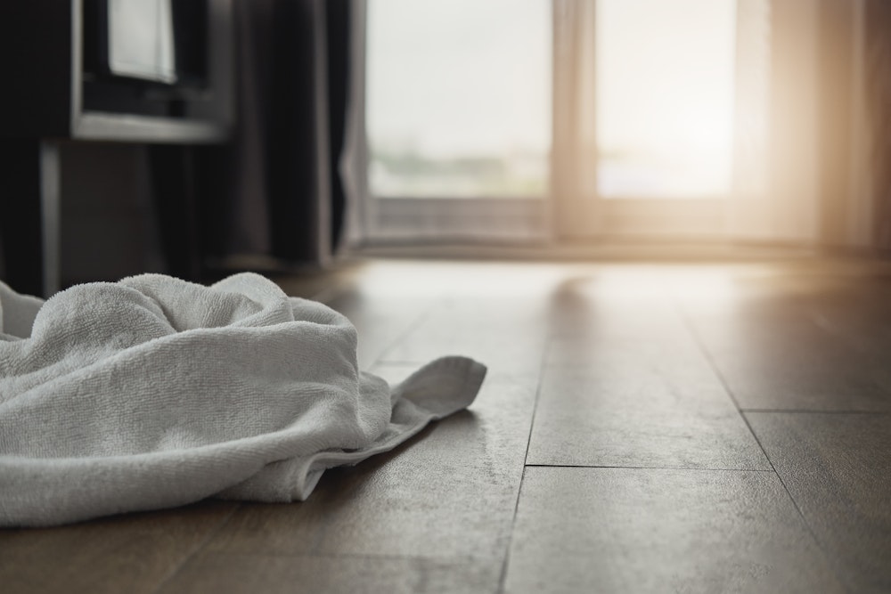Towel on floor