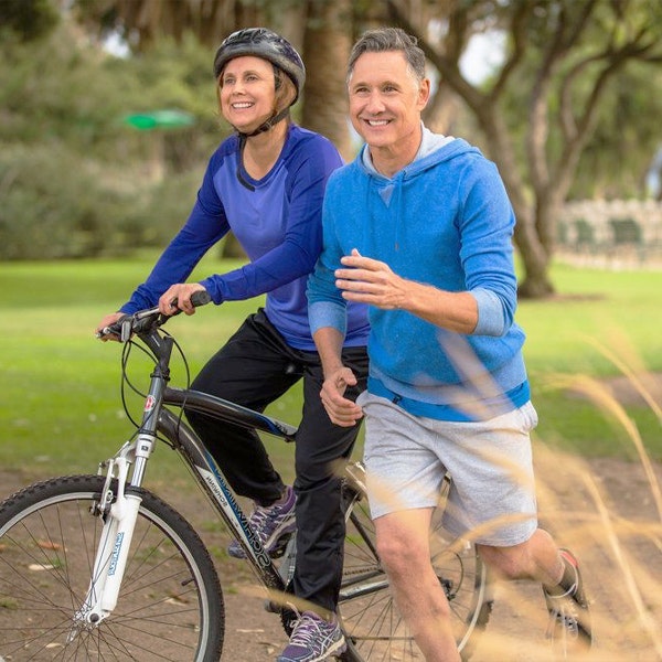 Couple exercising together