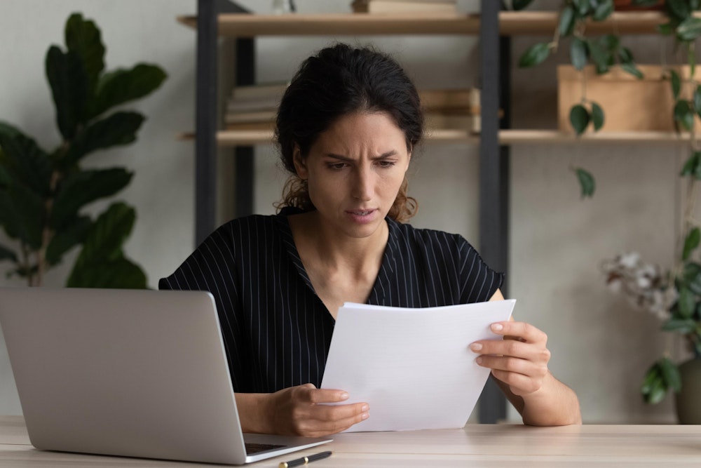 Woman looking at DUI fines