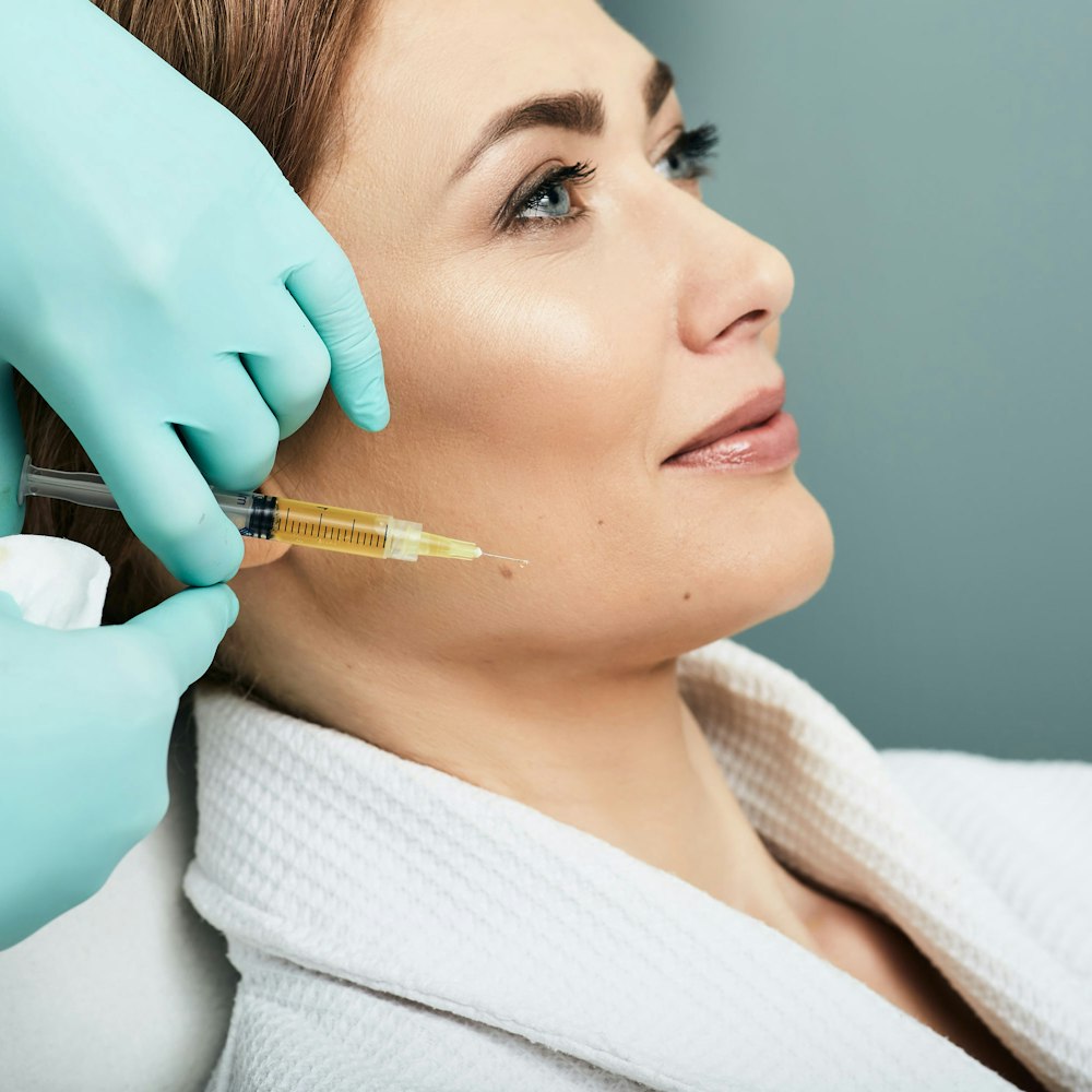 Woman about to receive BOTOX injection