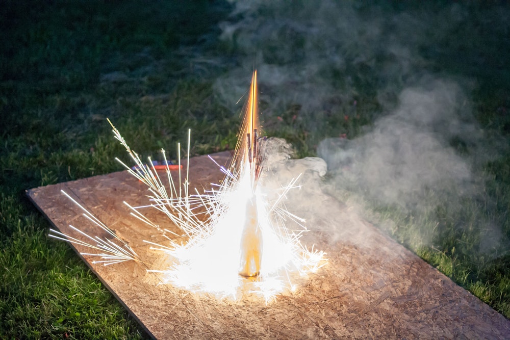 Bottle Rocket lit up