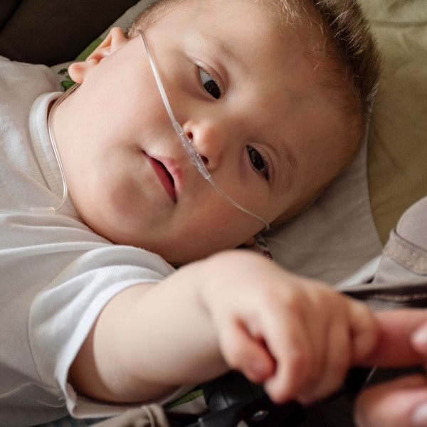 Baby with cerebral palsy