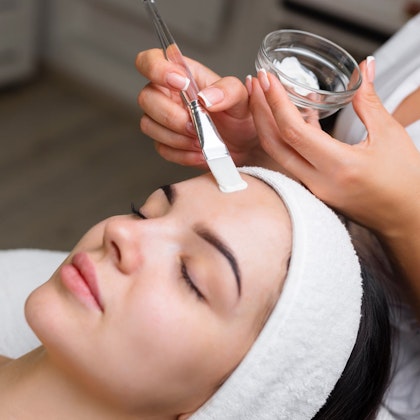 Woman getting a chemical peel