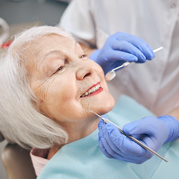 Patient tooth cleaning