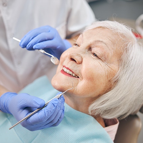 Woman in dentist's chair