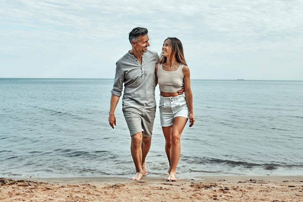 Smiling couple at the beach