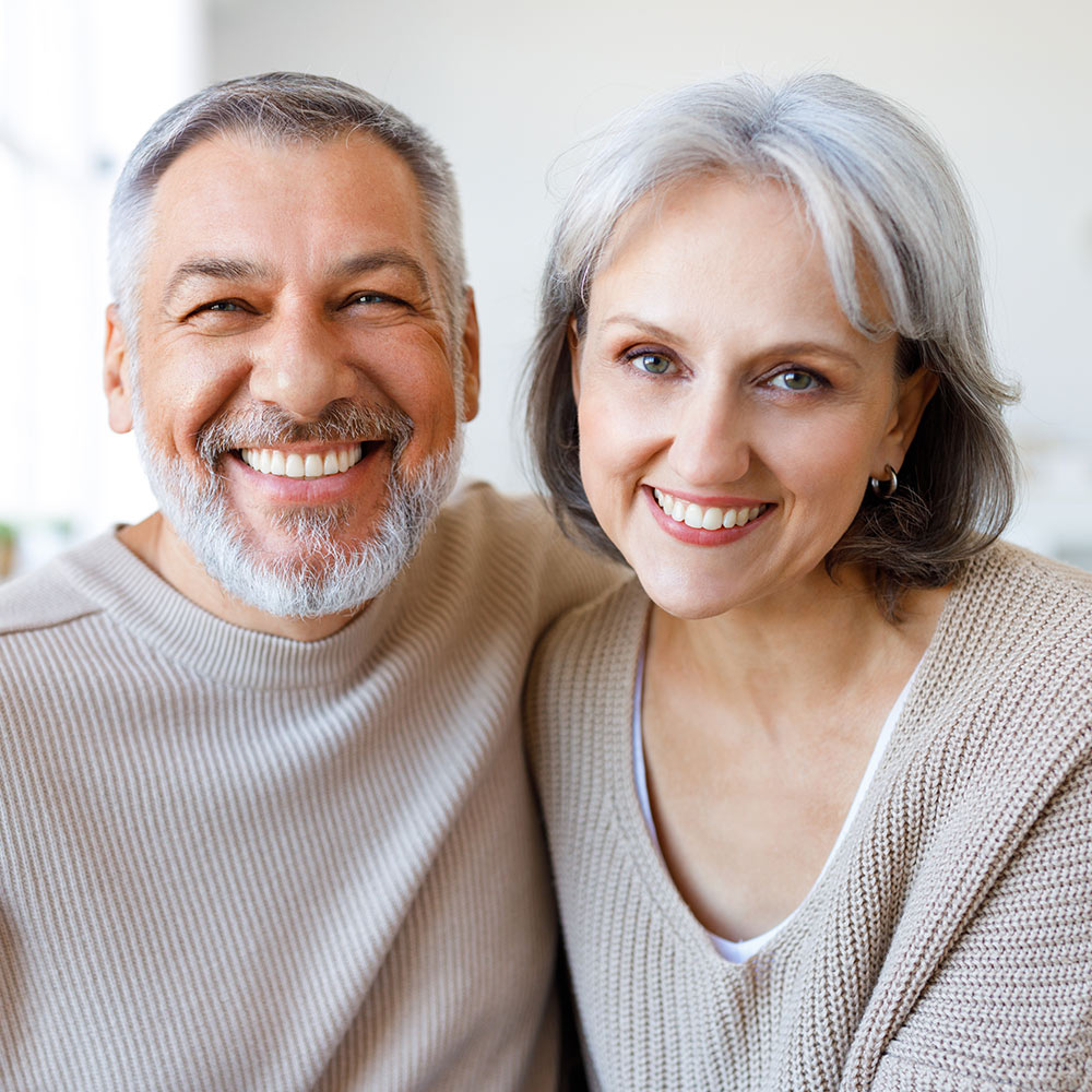 Smiling mature couple