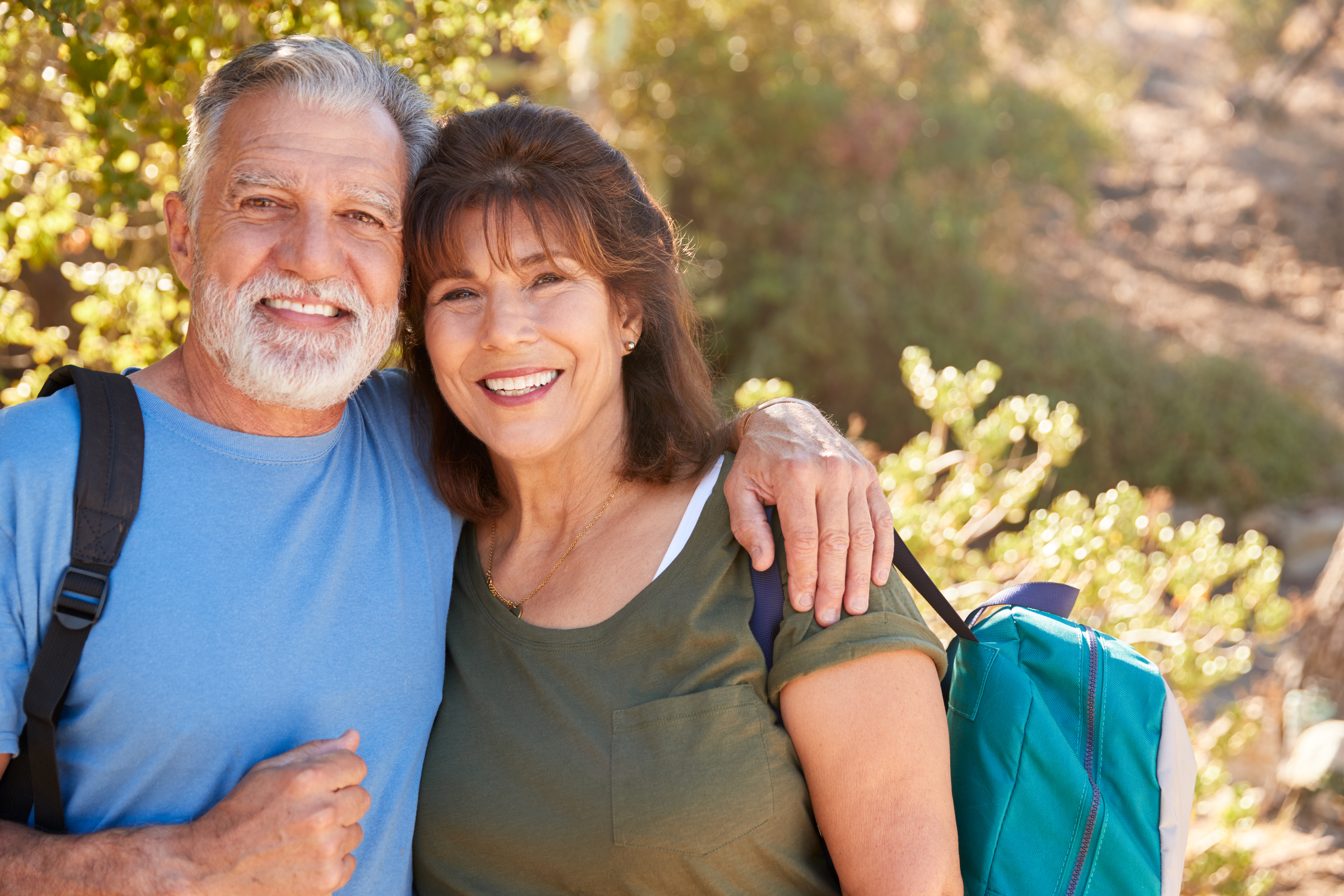 Smiling couple outdoors