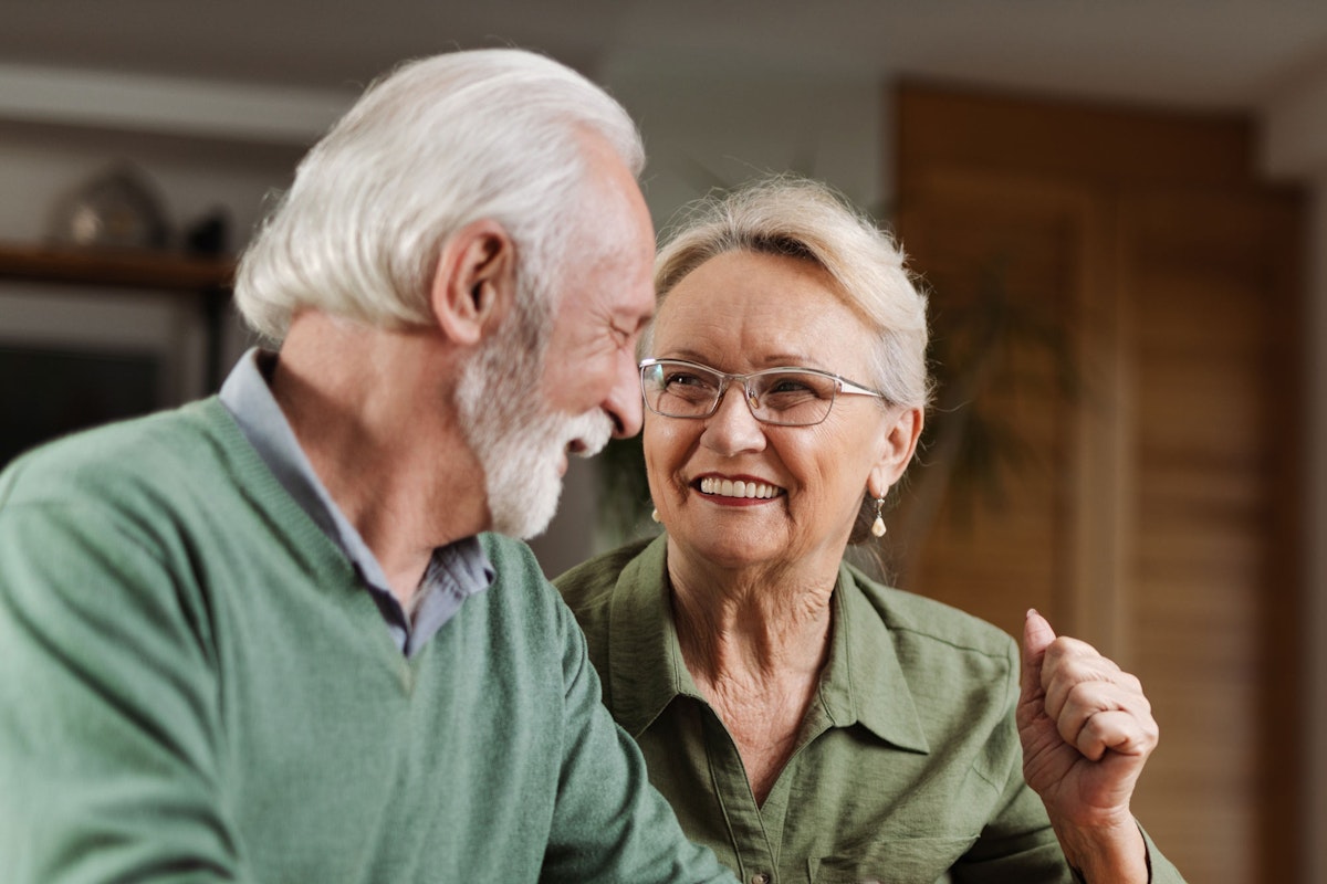 Smiling mature couple