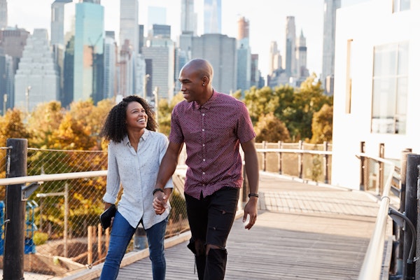 Couple walking together