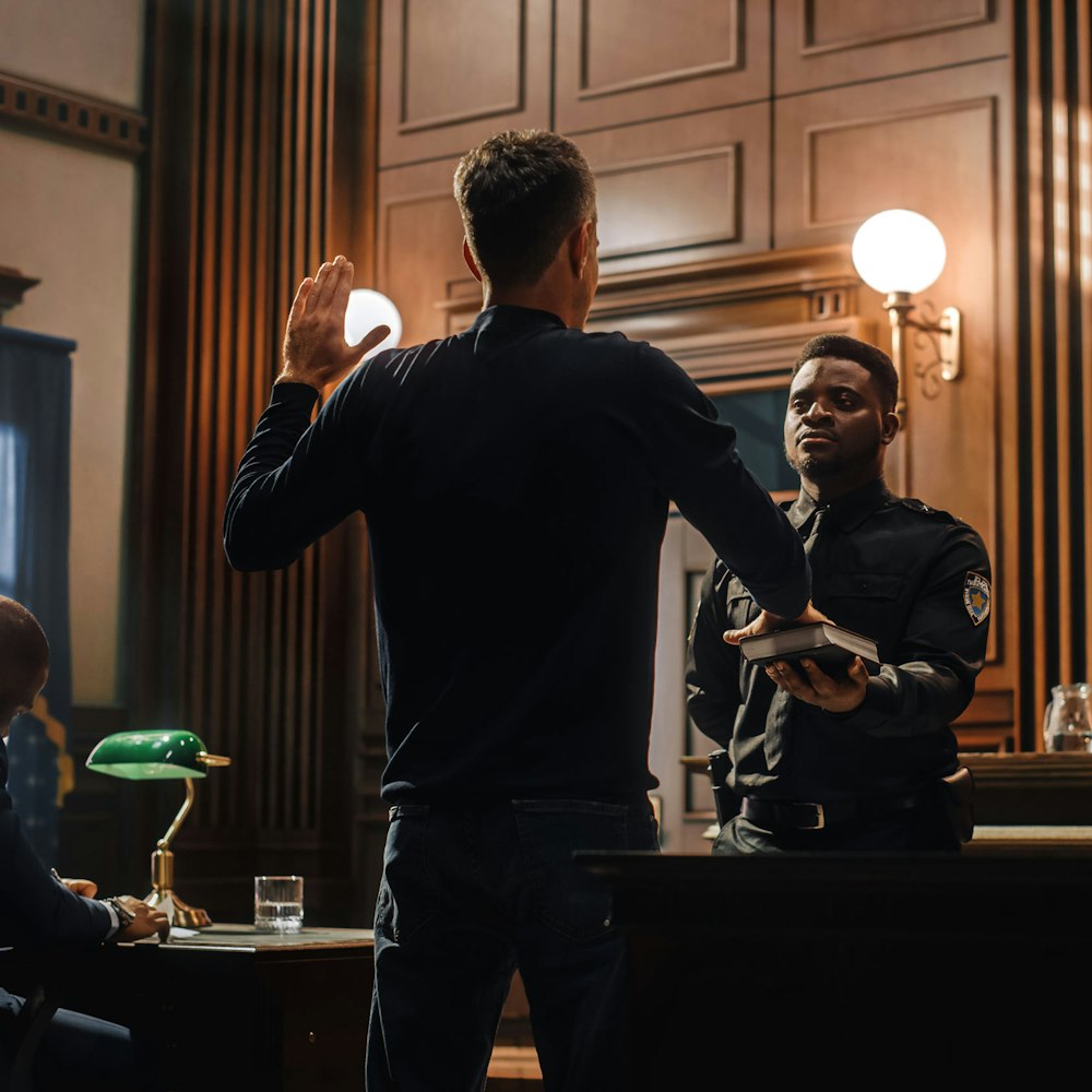 Lawyer swearing into court