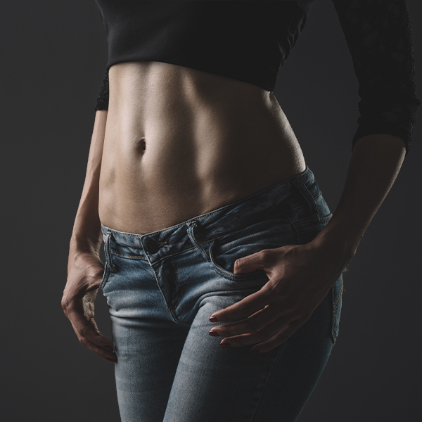 woman's flat stomach