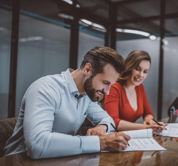Couple going through divorce mediation