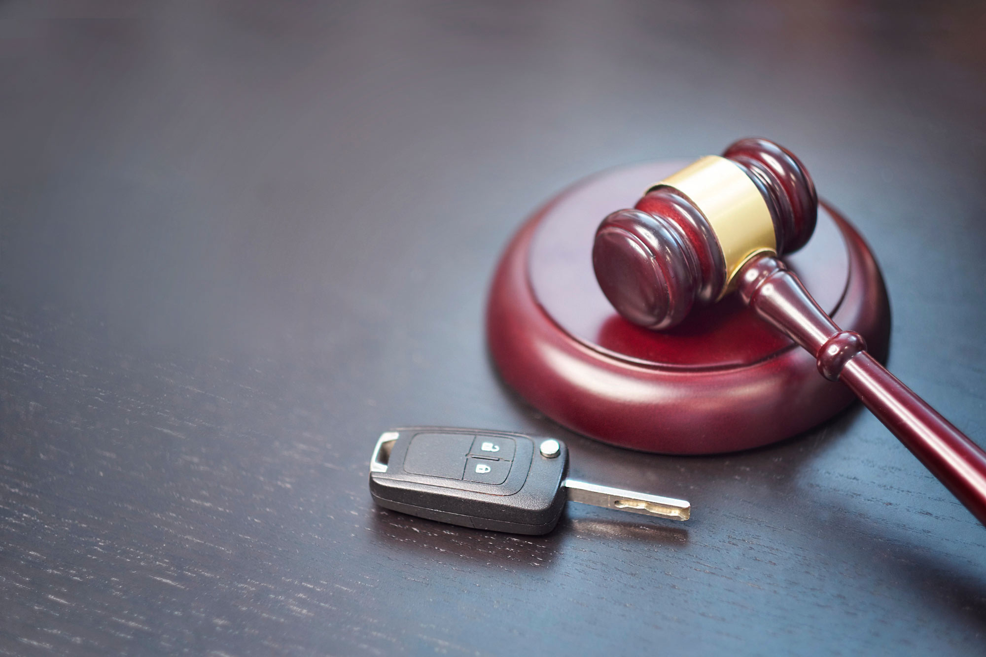 Gavel and car keys