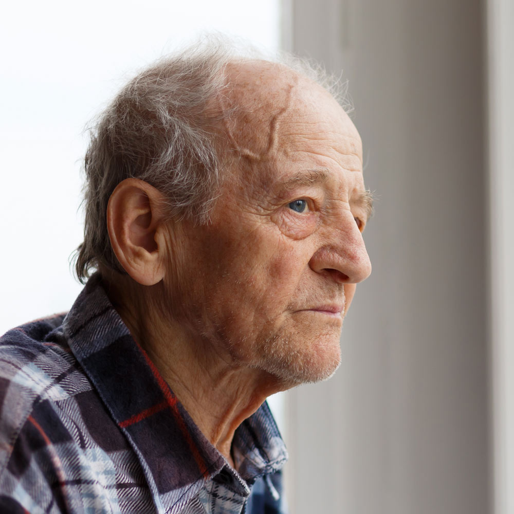 Sad elderly man