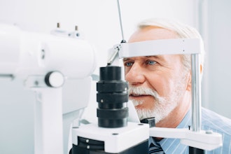 Man getting eye exam