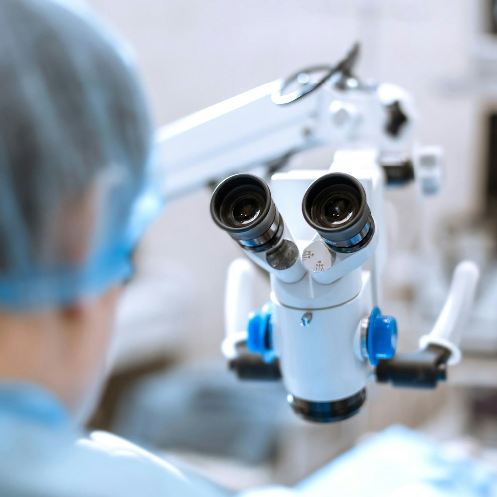 Doctor performing corneal surgery