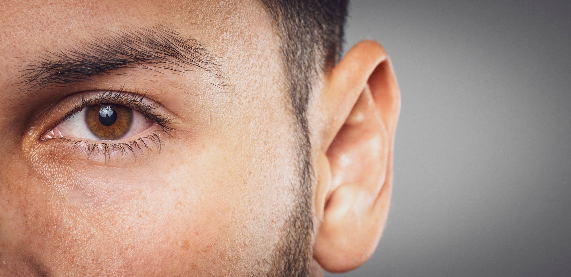 Close up of blepharoplasty