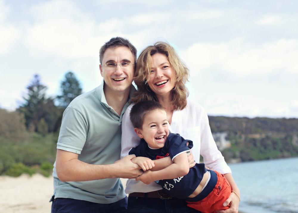 parents with their son