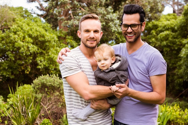 Gay couple and child