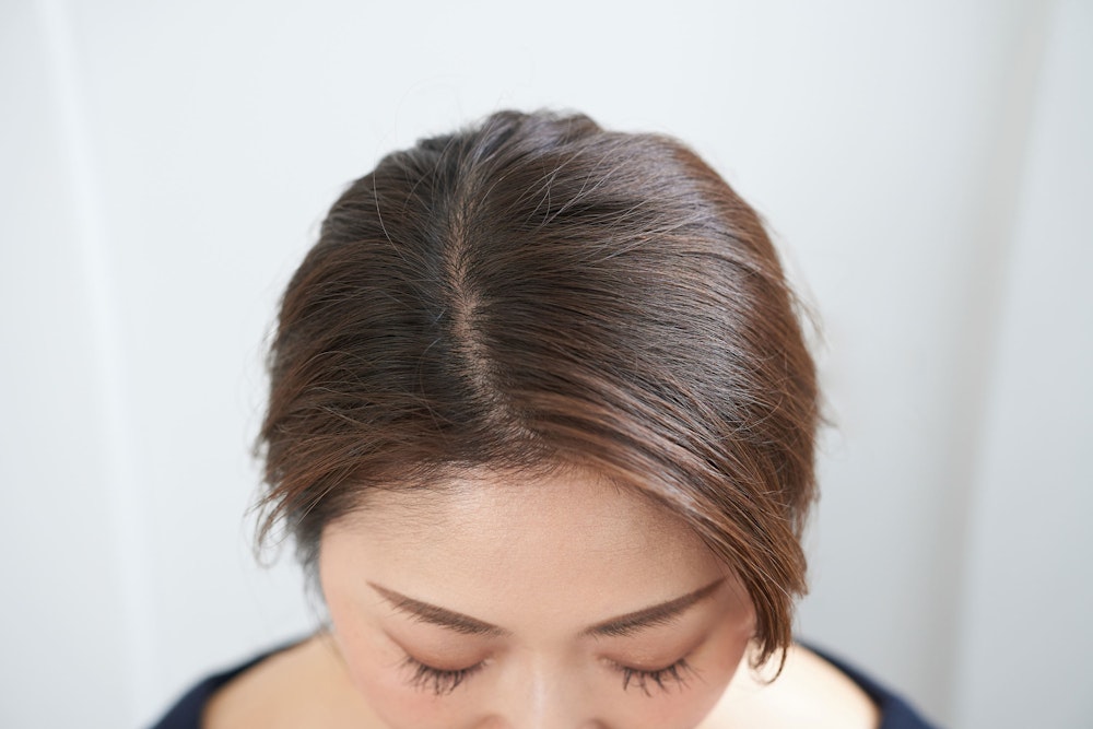 Top view of woman's hair