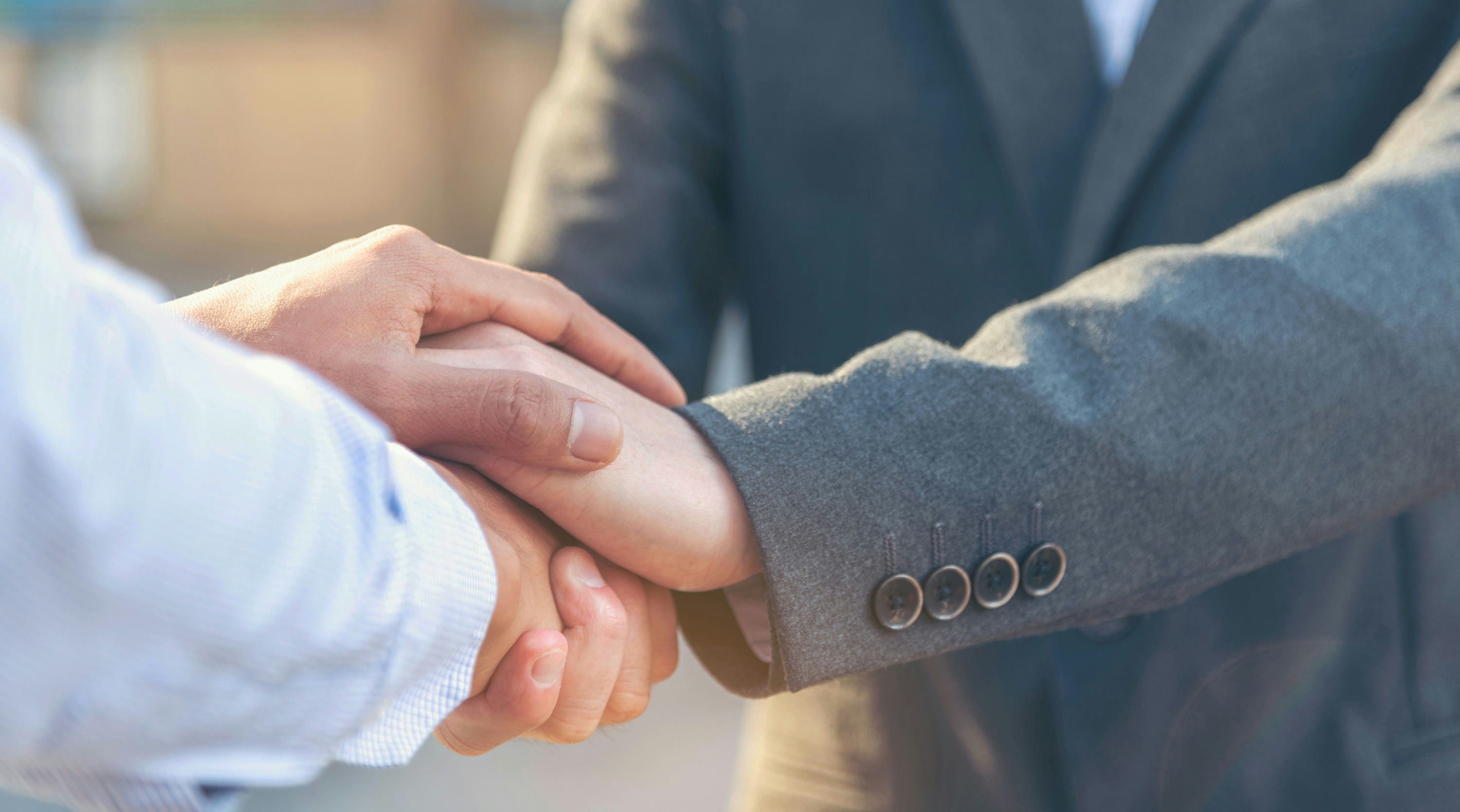 Lawyer comforting client