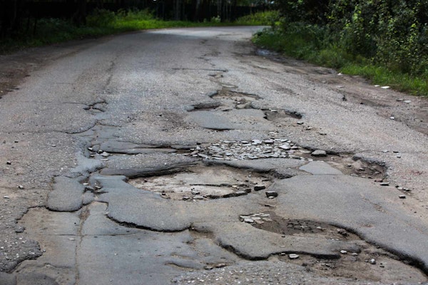 Damaged road