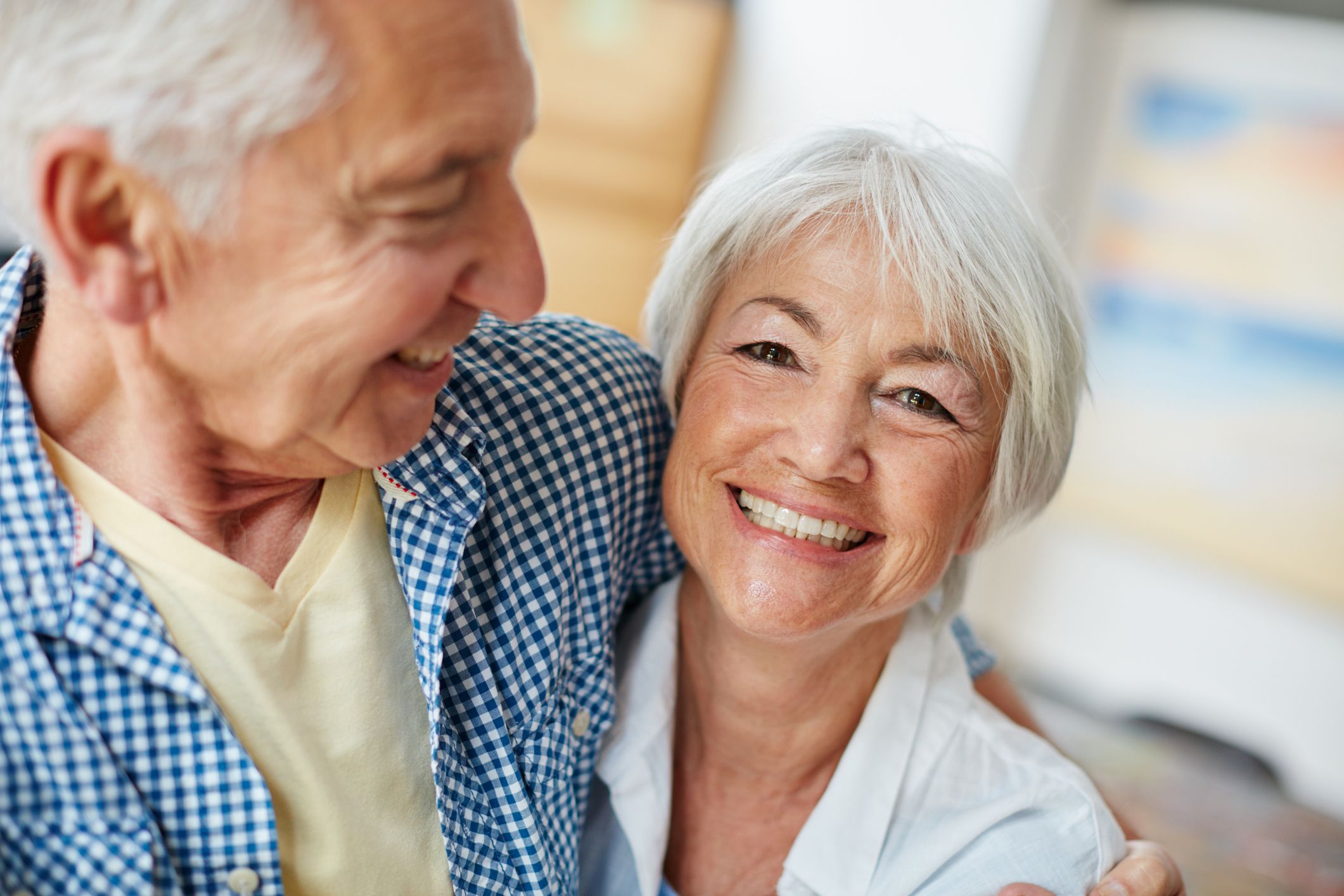 Couple smiling